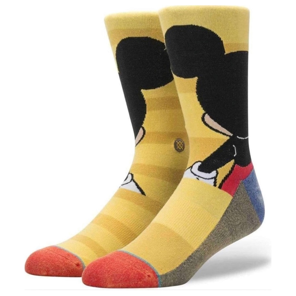 Stance x Disney Mickey Mouse Graphic Yellow Socks MEDIUM M Mens